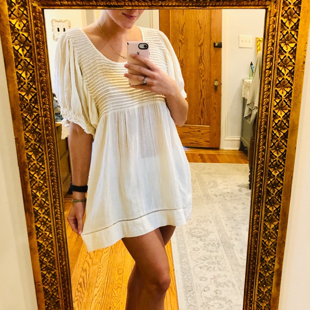 Free People linen baby doll shift dress